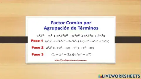 Factorización por agrupación de términos