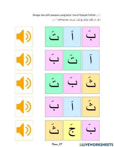 Huruf Hijaiyah Fathah