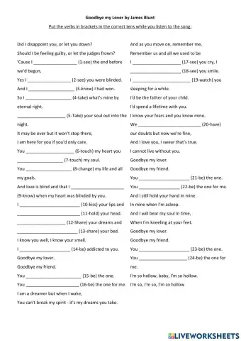 Song - Goodbye my lover