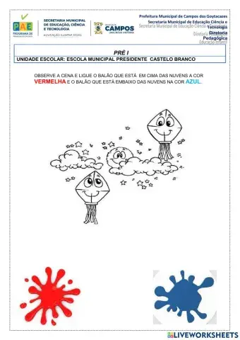 Relação espacial- Cores