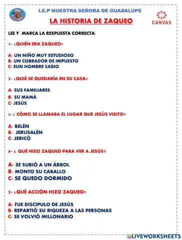 La histoia de zaqueo