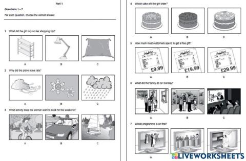 Listening part1- PET