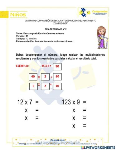 Multiplicación descomponiendo