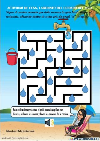 Laberinto del cuidado del agua