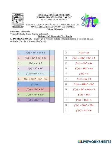 Derivada de Función Polinomial