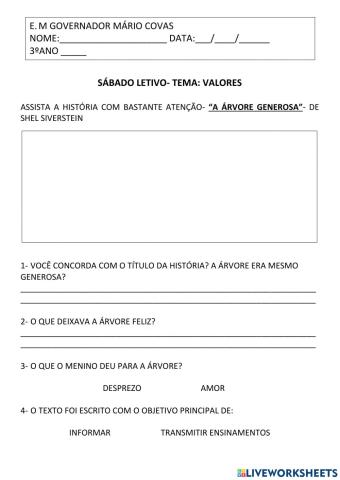 A árvore generosa- shel silverstein