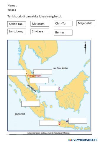 Sejarah tahun 5  -peta kerajaan melayu awal