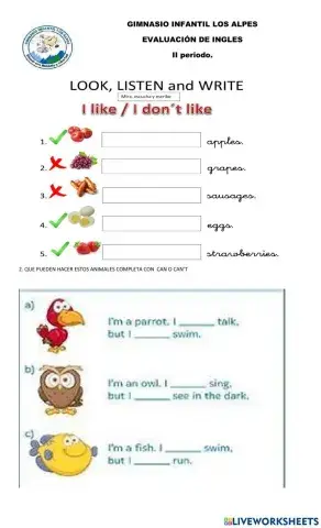 Evaluacion de ingles