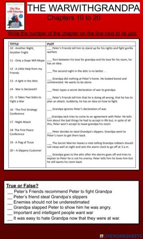 THE WAR WITH GRANDPA