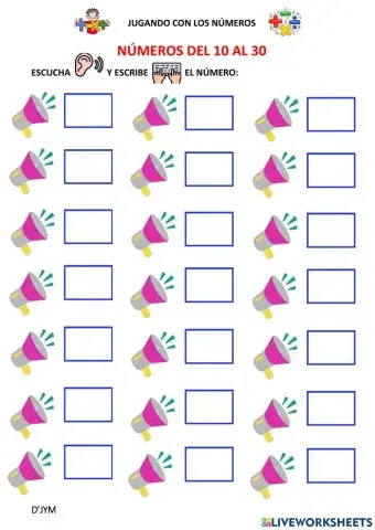 Números del 10 al 30