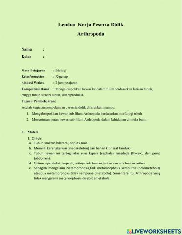 LKPD Arthropoda
