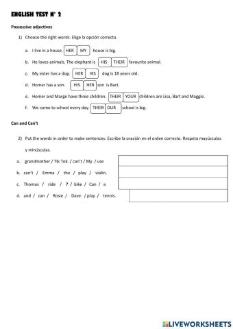 Prepositions, there is- are, modal verb CAN