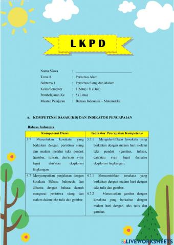 LKPD Peristiwa Malam Hari