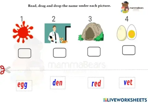 'e' sound drag and drop 5