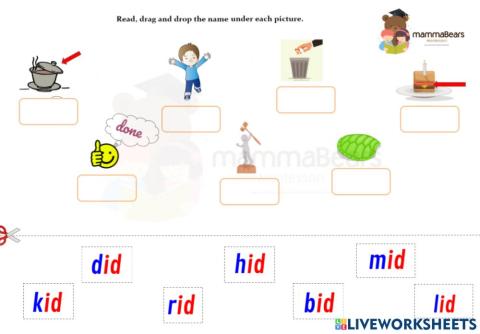 'i' sound drag and drop activity 2
