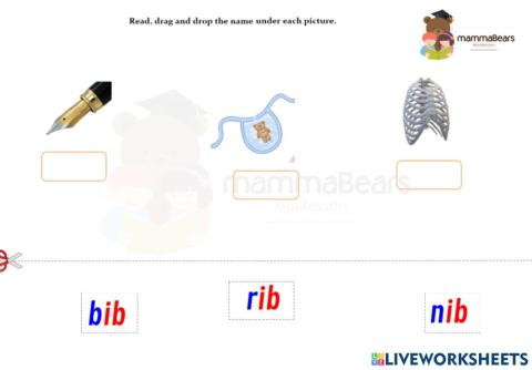 'i' sound drag and drop activity 3