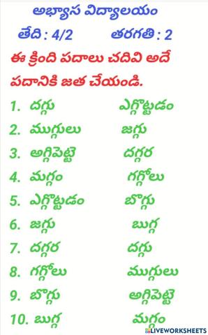 Telugu sheet