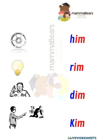'i' sound match activity 3