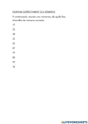 Escrivim correctament els números