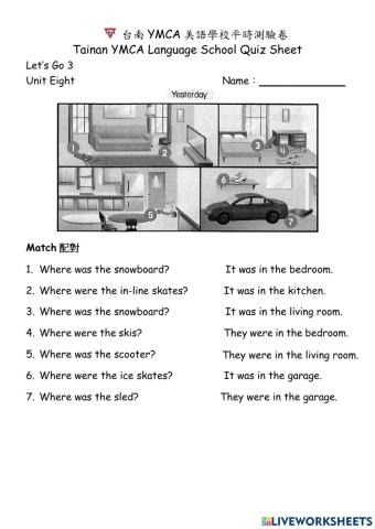 Let's go 3 U8 worksheet
