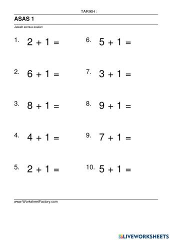 Asas tambah 1