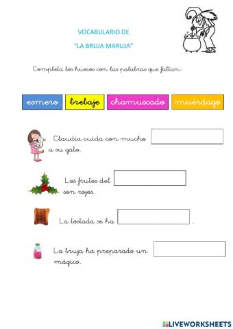 Vocabulario de -La Bruja Maruja-