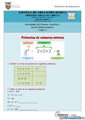 Potencia de números enteros
