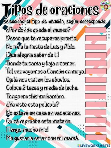 Tipos de oraciones