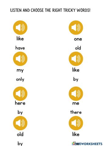 Phonics- Tricky words