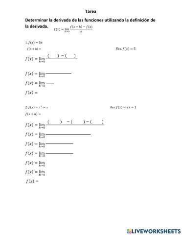 Derivada de una funcion
