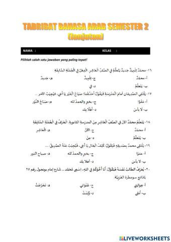 Tadribat 2 Semester Genap Kelas X MAN 1 BATANG HARI Lanjutan