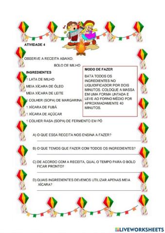 Atividade são joão