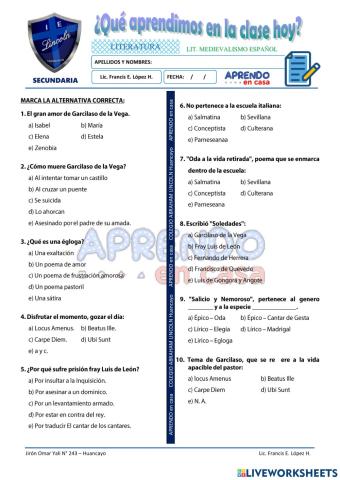 Prac. poesía del siglo de oro español