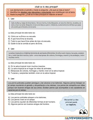 Identificar la idea principal