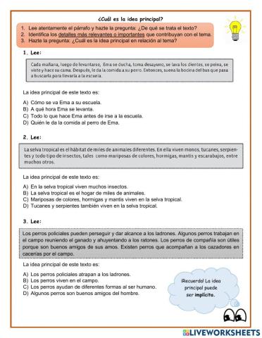 Identificar la idea principal