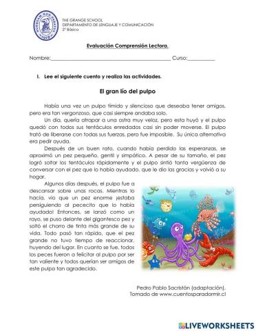 Comprensión Lectura 2° Básico