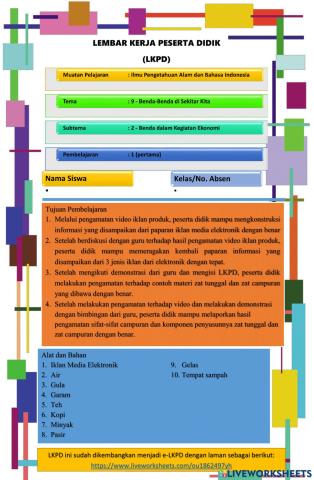 LKPD Kelas 5 - Tema 9 Subtema 2 Pembelajaran 1