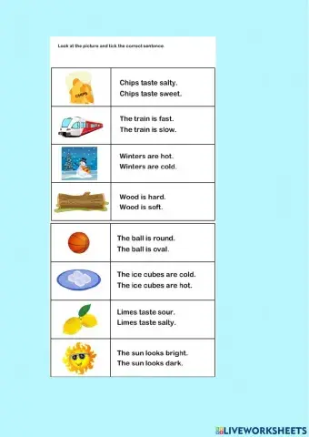 Adjectives - Choose sentence