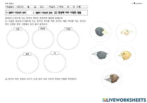 환경에 따른 생물
