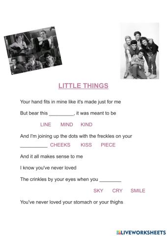 Listening comprehension - Listen to -Little Things- by One Direction