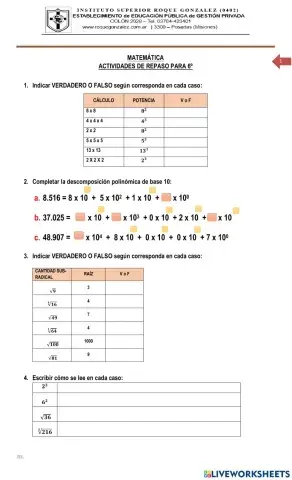 Potenciass y raíces