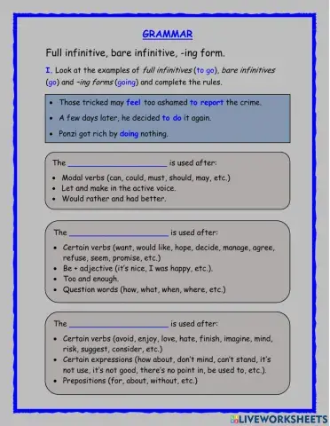 Gerunds and infinitives