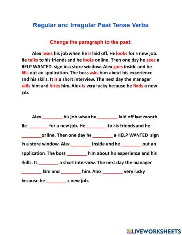 Change Paragraph to Past