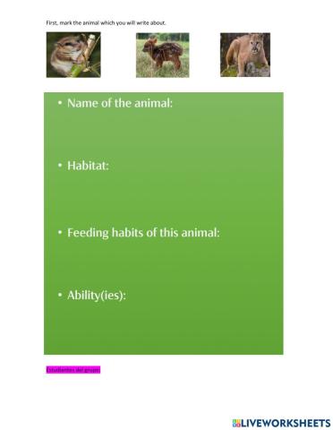 Writing about animals
