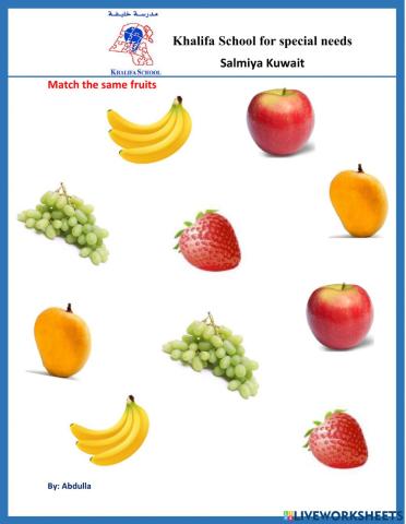 Match the same fruits