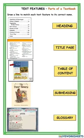 Text Features - Parts of a Textbook