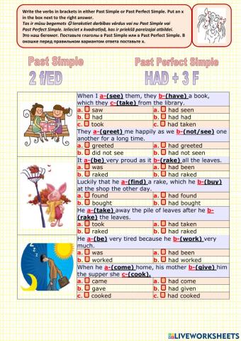 Past Simple-Past Perfect Simple