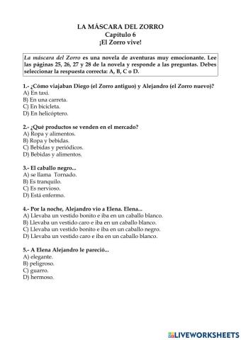 La máscara del Zorro ficha 8 (cap 6)