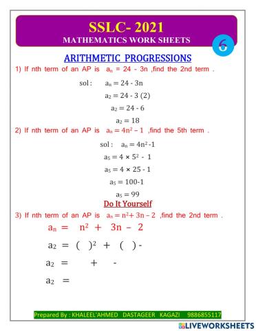Arithmatic progressions E-6