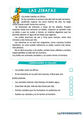 Curiosidades: Las Jirafas